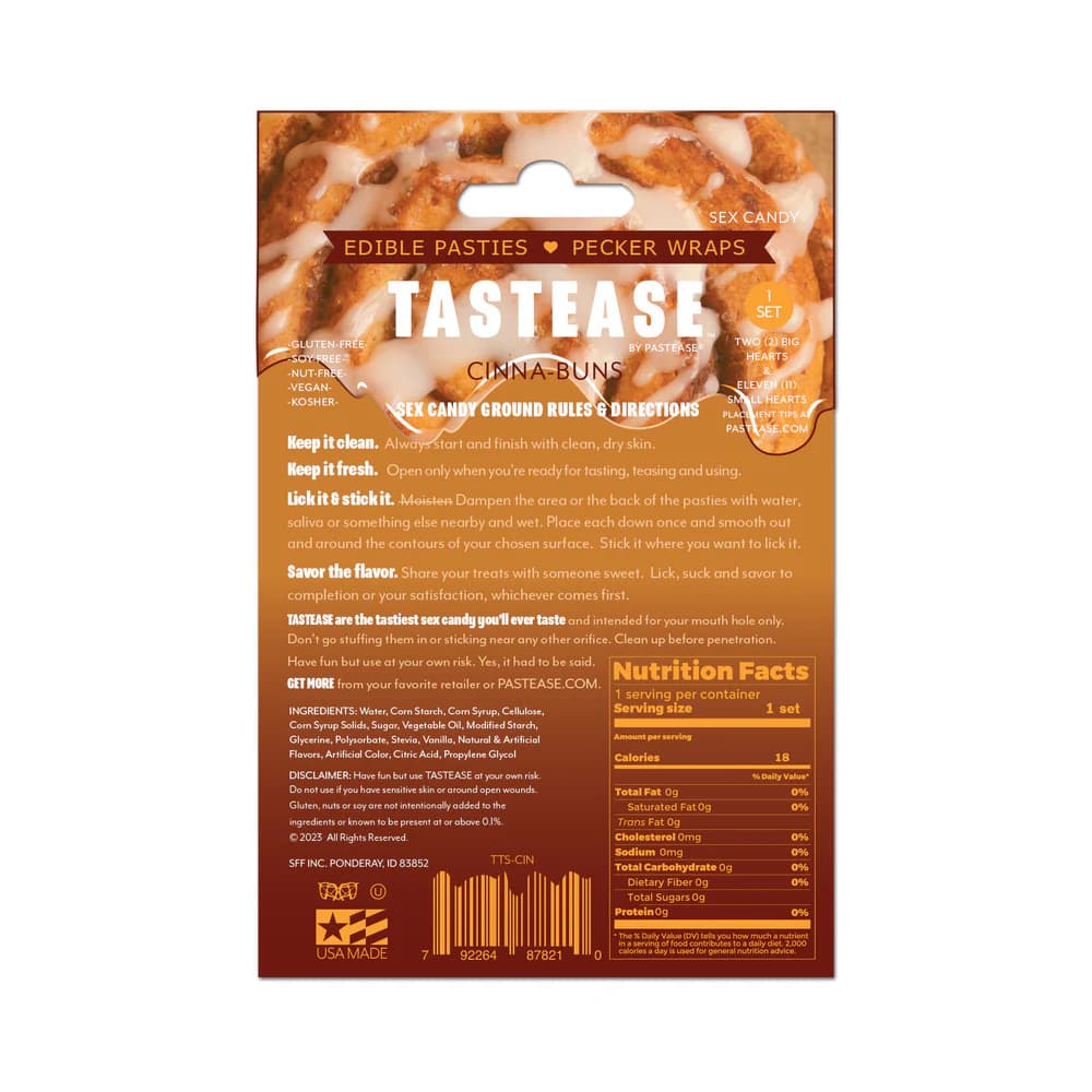 Tastease by Pastease Cinna-Buns Cinnamon Roll Candy Edible Pasties & Pecker Wraps thumbnail 2