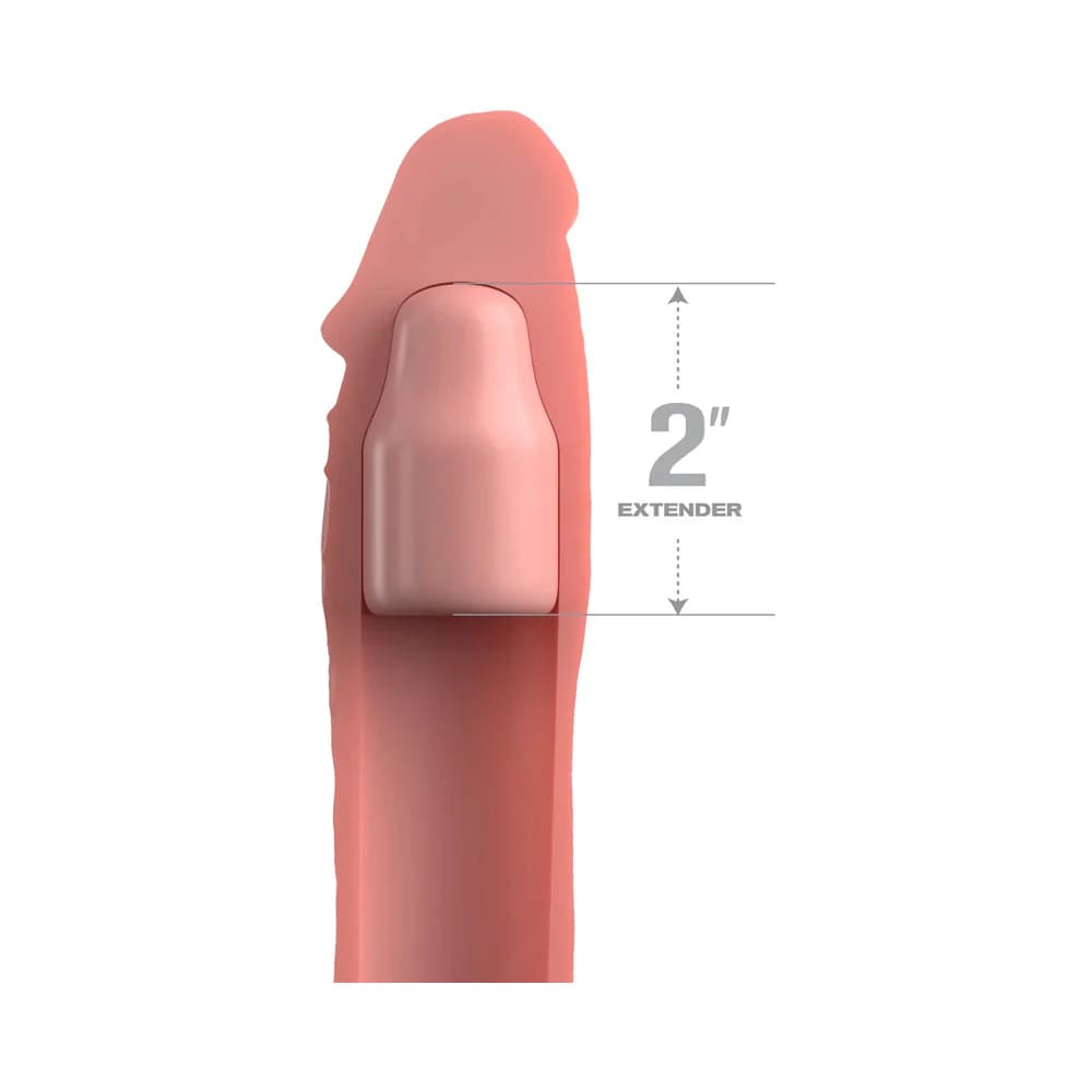 Fantasy X-tensions Elite 6 in. Silicone Extension with Strap & 2 in. Extender Beige thumbnail 3