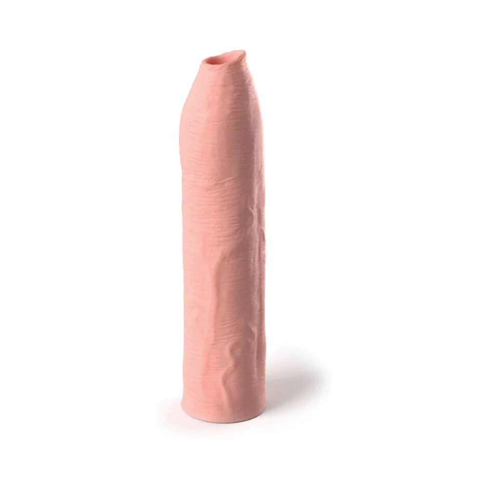Fantasy X-tensions Elite Uncut 7 in. Open-Ended Silicone Enhancement Sleeve Beige thumbnail 2