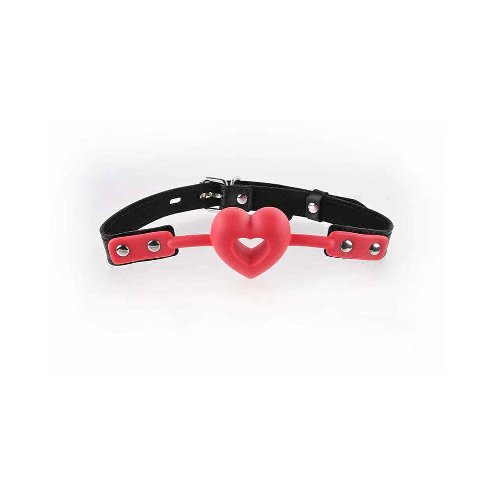 Sportsheets Sex & Mischief Amor Breathable Heart-Shaped Silicone Ball Gag Red thumbnail 2