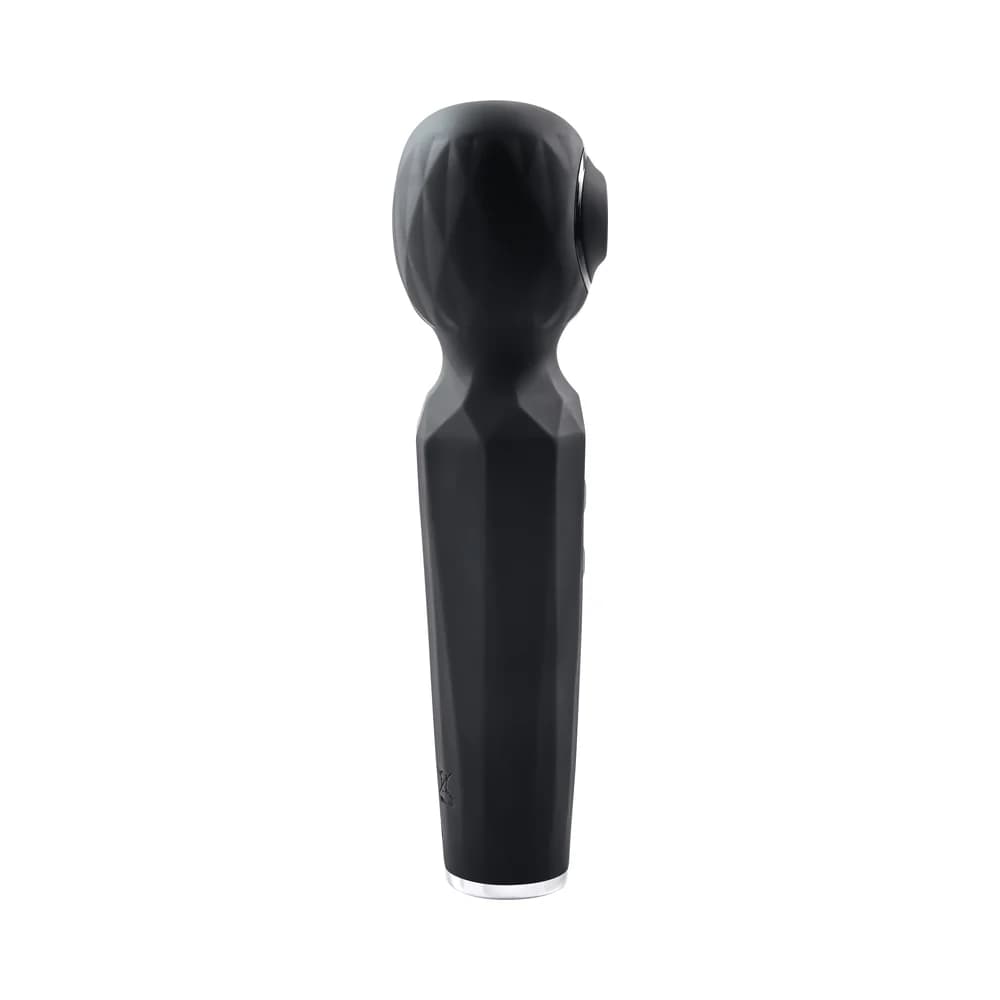 Evolved Rainbow Sucker Light-Up Rechargeable Dual-Function Silicone Suction Wand Vibrator Black thumbnail 5