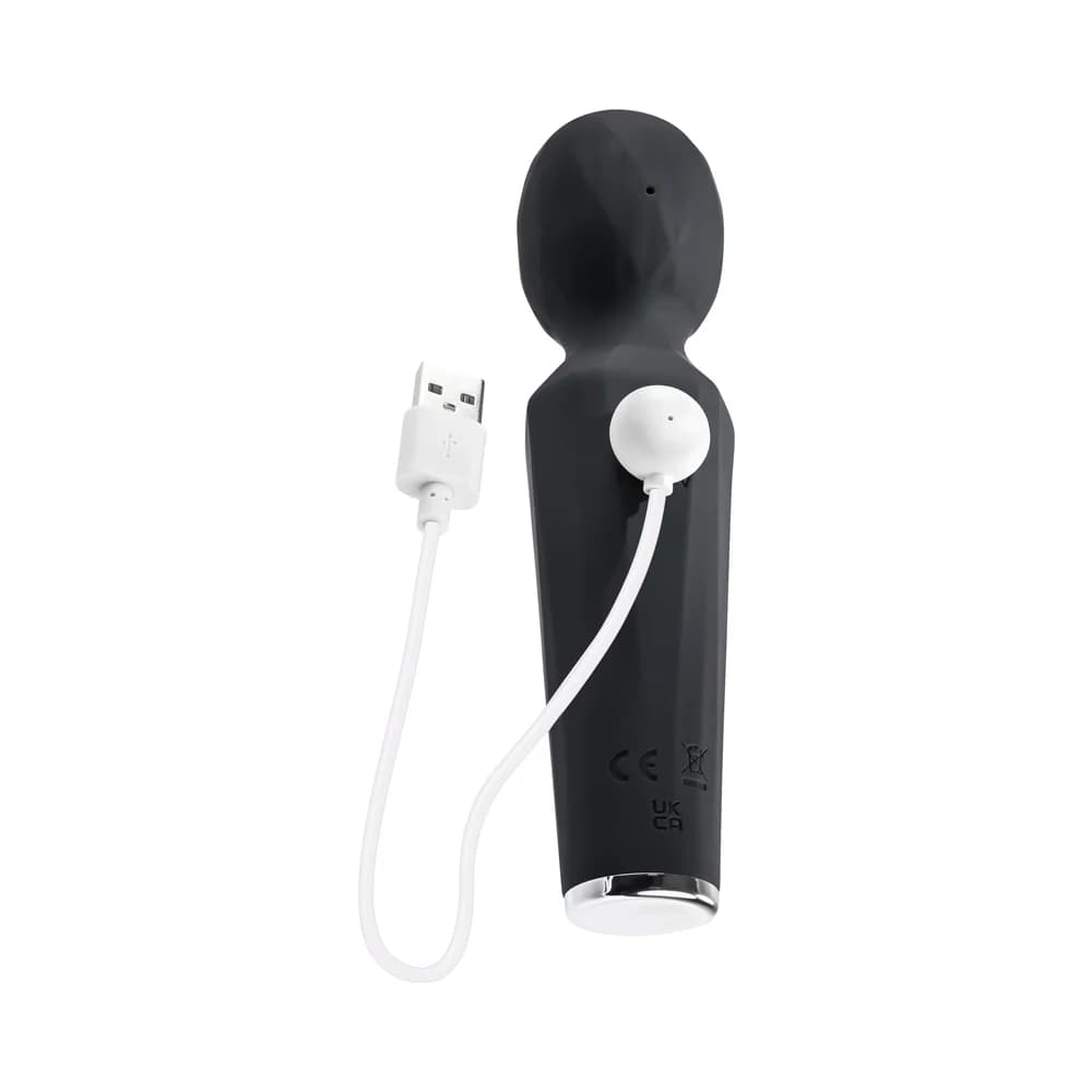 Evolved Rainbow Sucker Light-Up Rechargeable Dual-Function Silicone Suction Wand Vibrator Black thumbnail 8