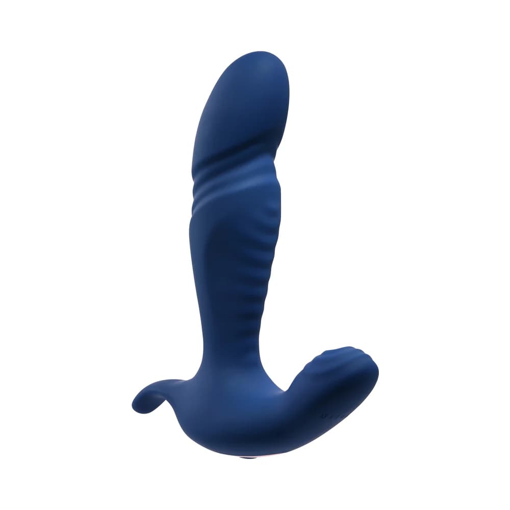 Gender X True Blue Rechargeable Thrusting Silicone Vibrator Blue thumbnail 3