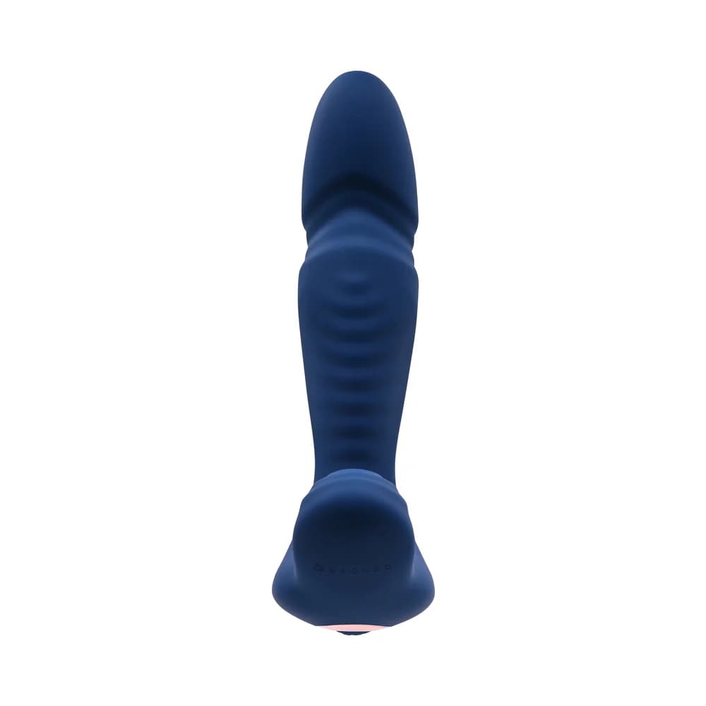 Gender X True Blue Rechargeable Thrusting Silicone Vibrator Blue thumbnail 5