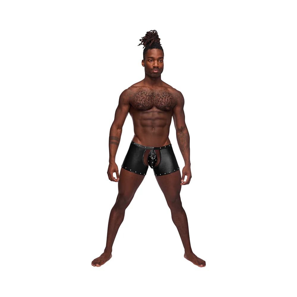 Male Power Fetish Poseidon Chap-Style Short Black L/XL thumbnail 3