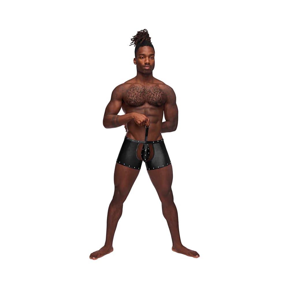 Male Power Fetish Poseidon Chap-Style Short Black L/XL thumbnail 4