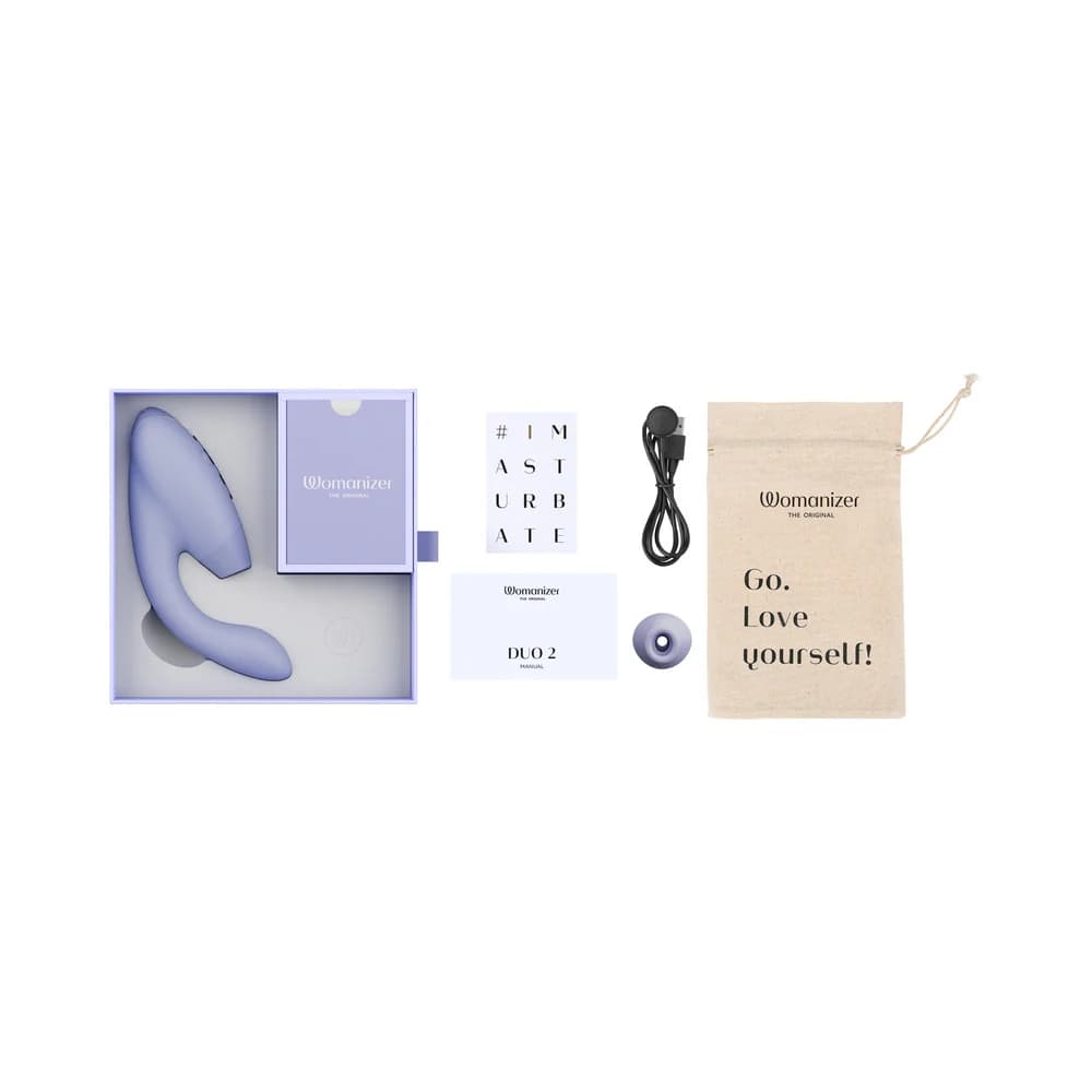 Womanizer Duo 2 Rechargeable Dual Stimulation Pleasure Air and G-Spot Vibrator Lilac thumbnail 9