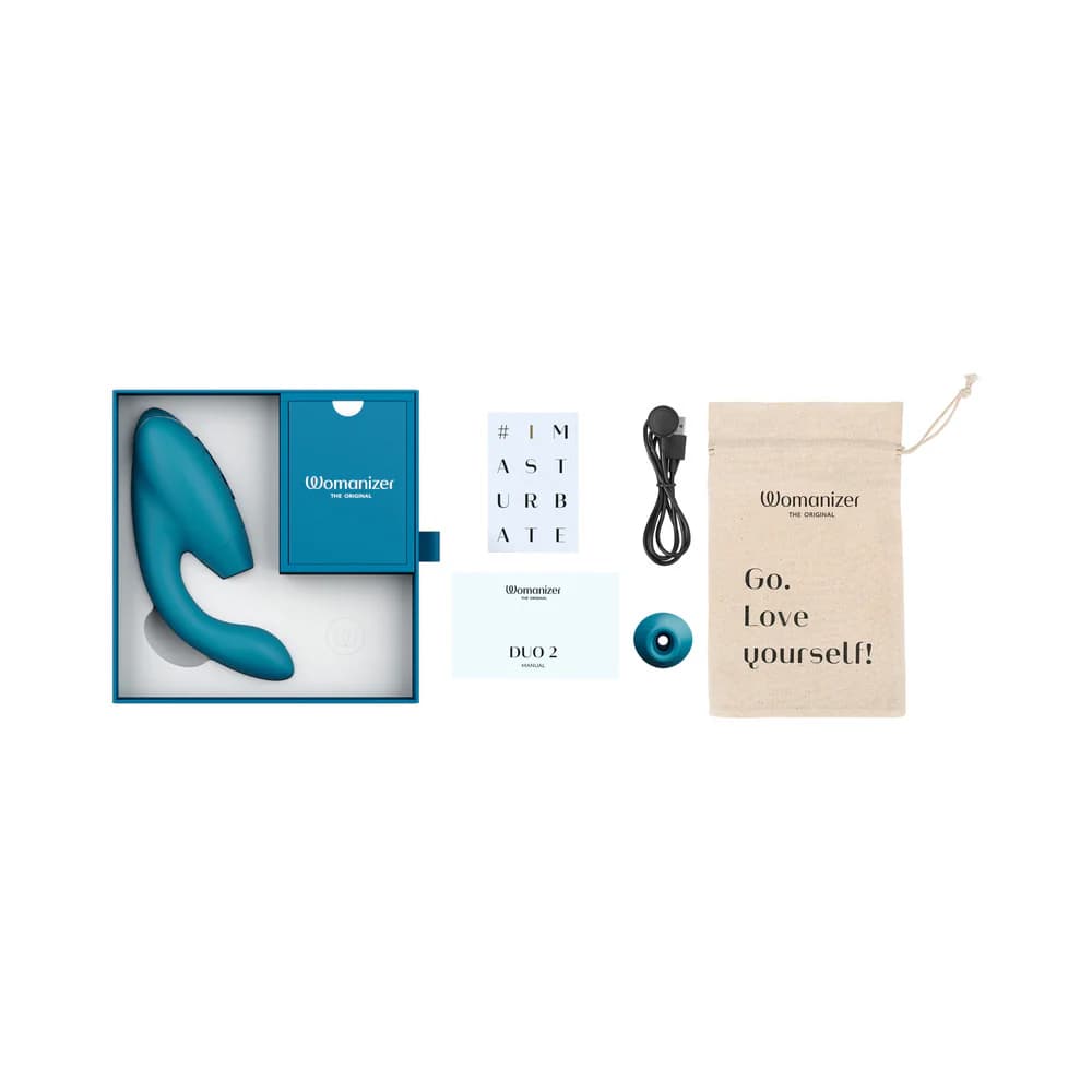 Womanizer Duo 2 Rechargeable Dual Stimulation Pleasure Air and G-Spot Vibrator Petrol thumbnail 9