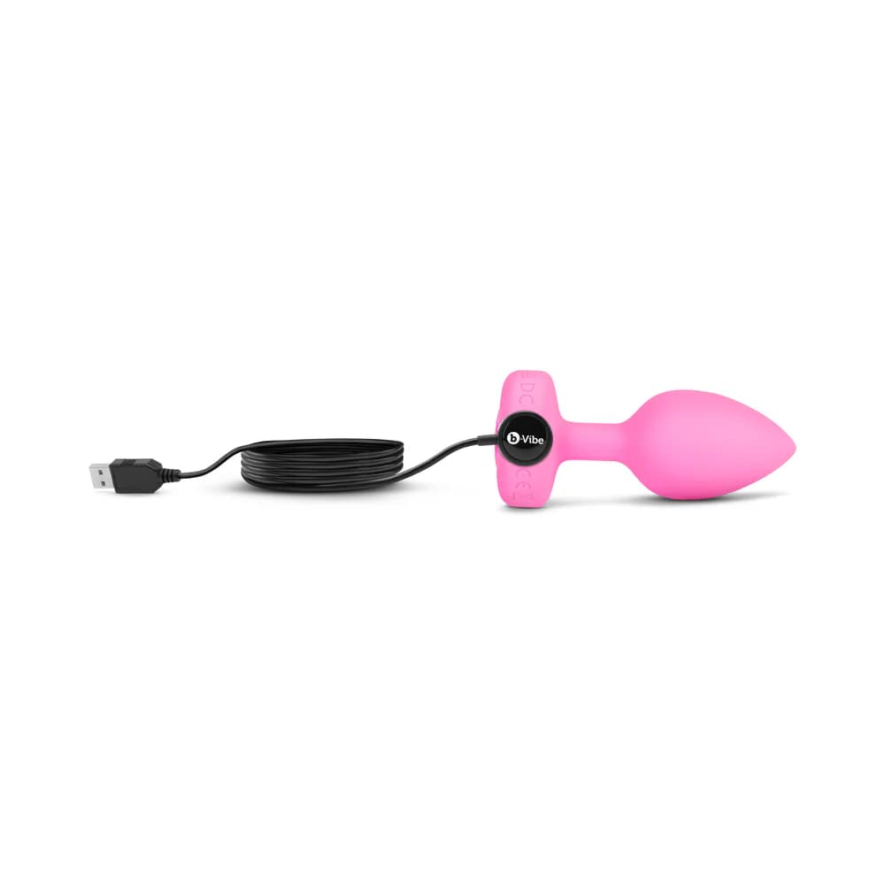 b-Vibe Vibrating Heart Anal Plug with Heart-Shaped Jewel Base Small/Medium Pink thumbnail 9