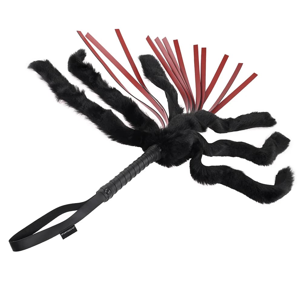 Sportsheets Saffron Faux Fur Flogger with Faux Leather Strands thumbnail 3