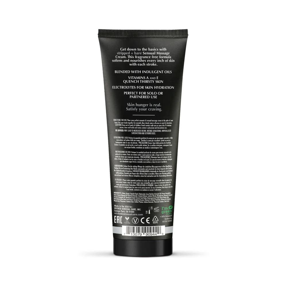 Wicked Stripped + Bare Unscented Sensual Massage Cream 4 oz. thumbnail 2