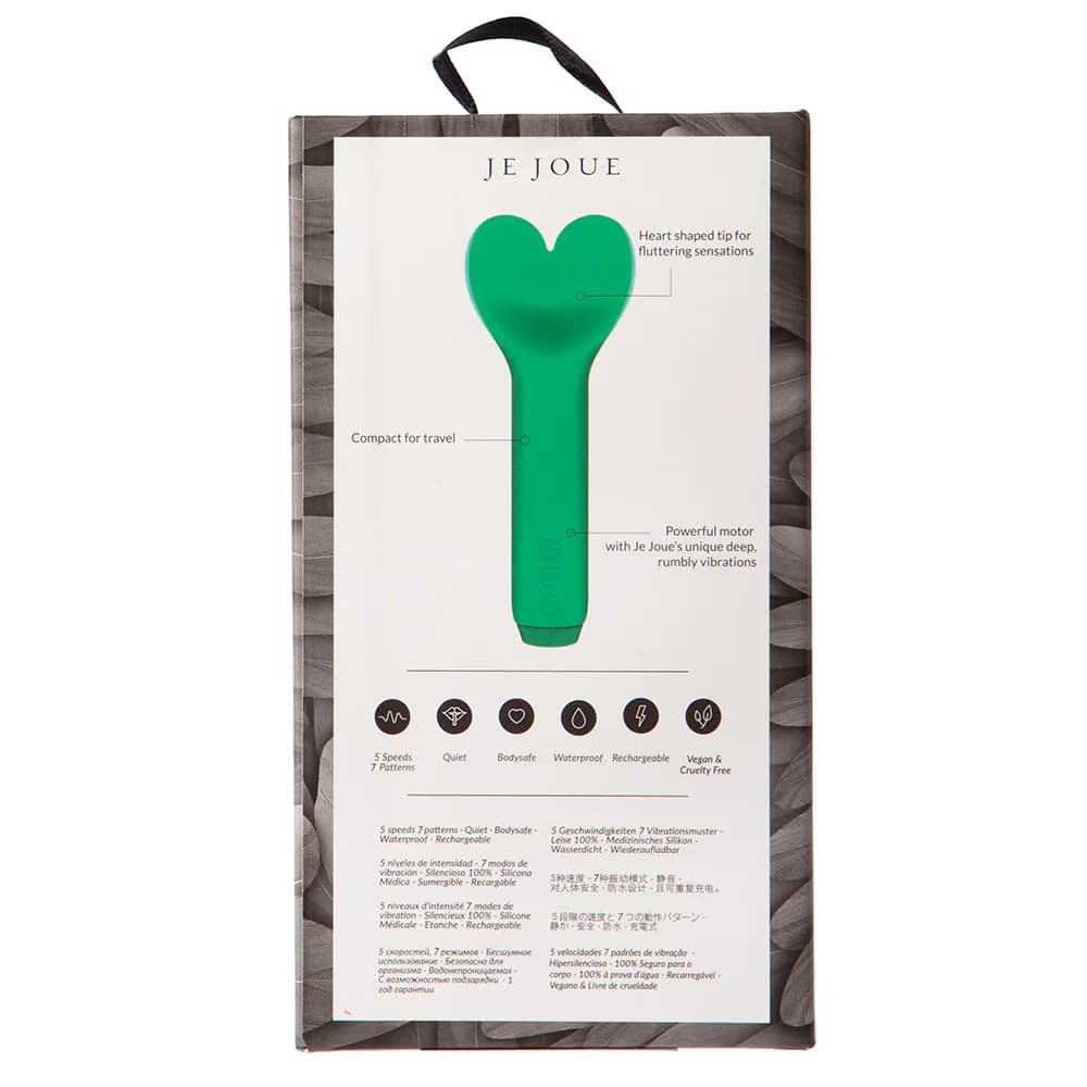 Je Joue Amour Rechargeable Silicone Heart-Shaped Fluttering Bullet Vibrator Emerald Green thumbnail 8