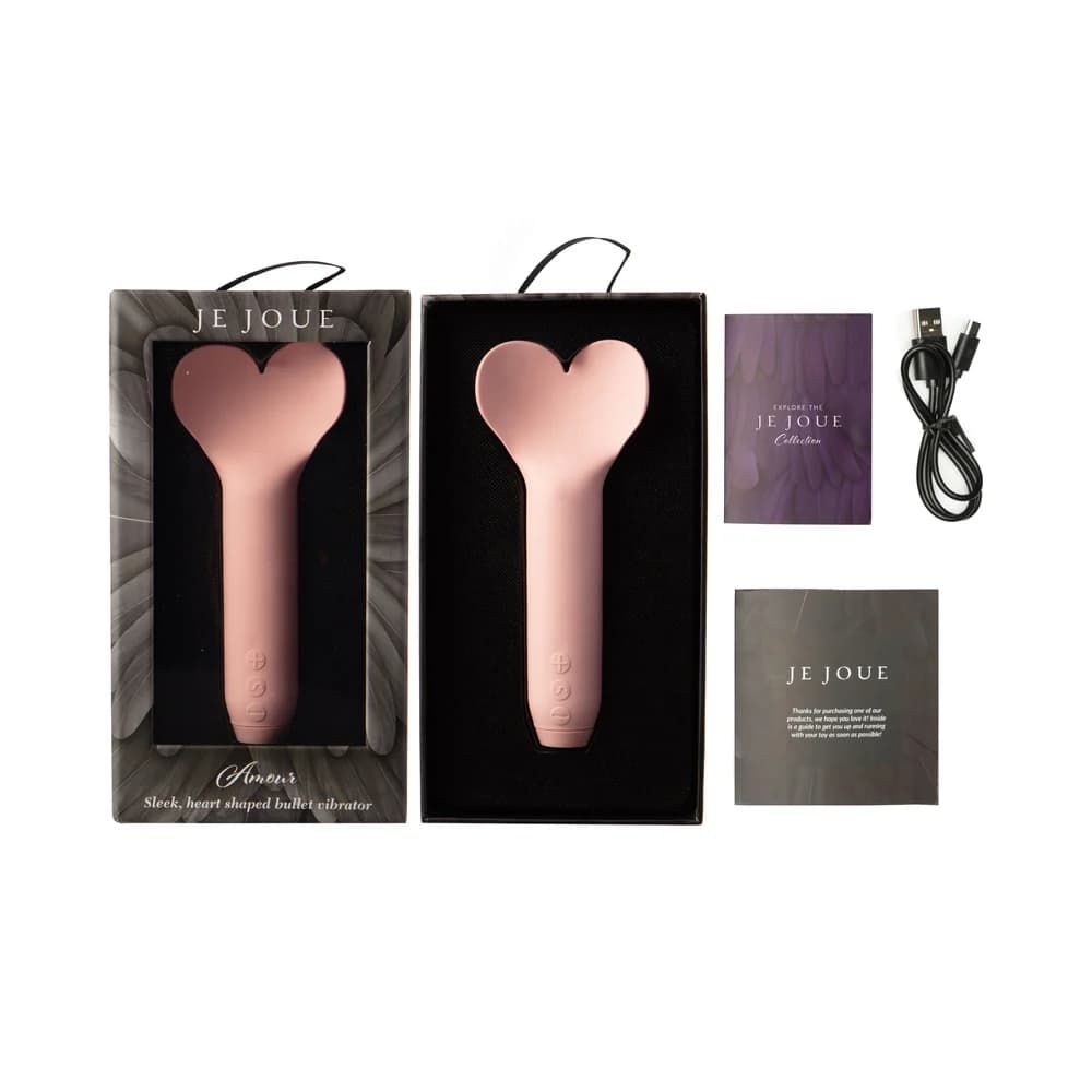 Je Joue Amour Rechargeable Silicone Heart-Shaped Fluttering Tip Bullet Vibrator Pale Rosette thumbnail 5