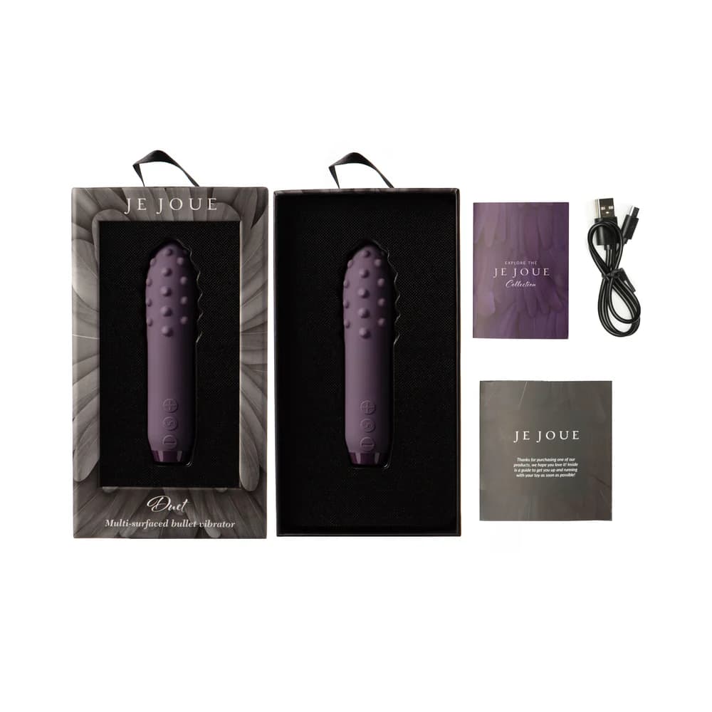 Je Joue Duet Rechargeable Silicone Multi-Surfaced Bullet Vibrator Purple thumbnail 6
