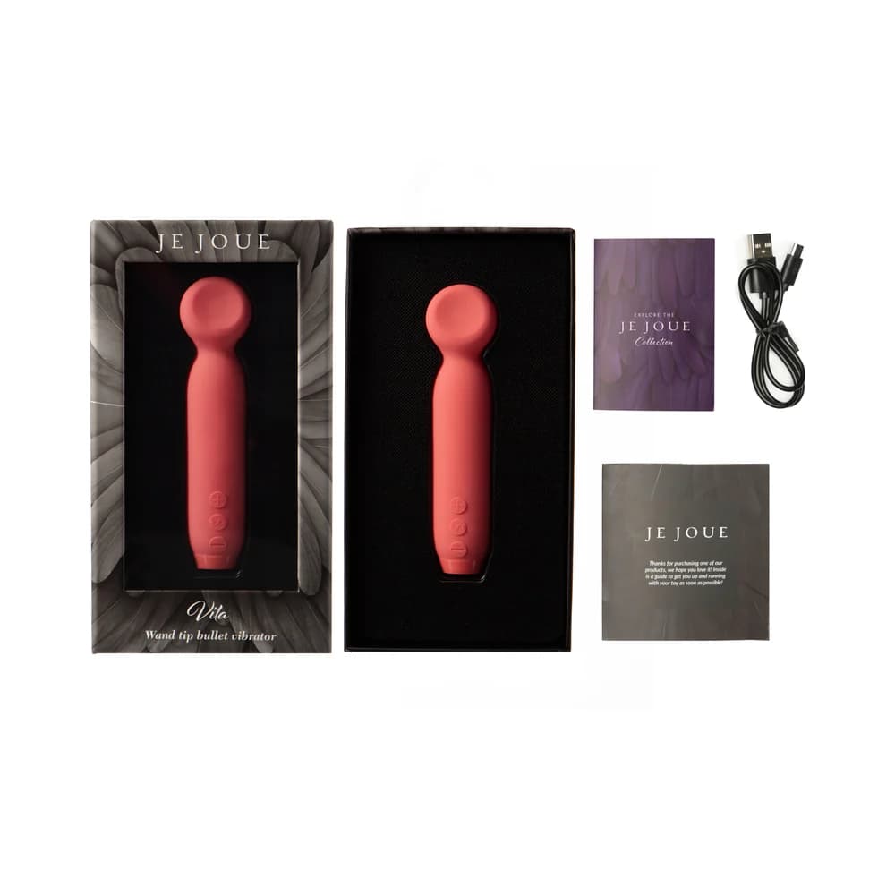 Je Joue Vita Rechargeable Silicone Wand Tip Bullet Vibrator Watermelon Pink thumbnail 5