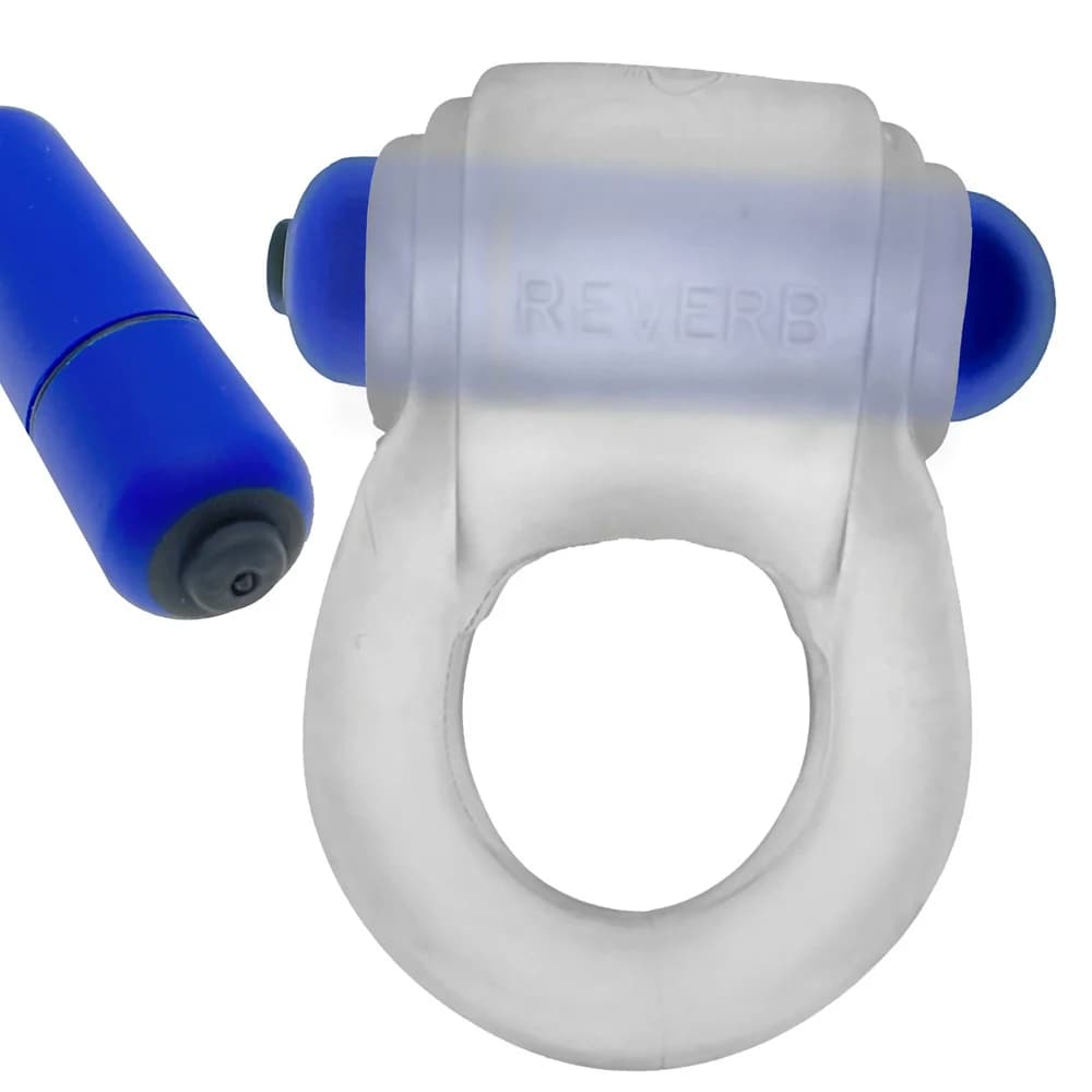 Hunkyjunk Revring Cockring with Bullet Vibrator Clear Ice thumbnail 7