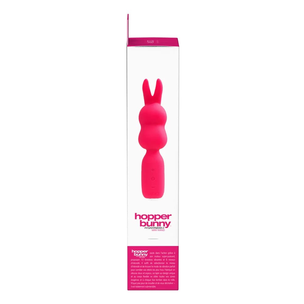 VeDO Hopper Bunny Rechargeable Silicone Mini Wand Vibrator Pink thumbnail 6