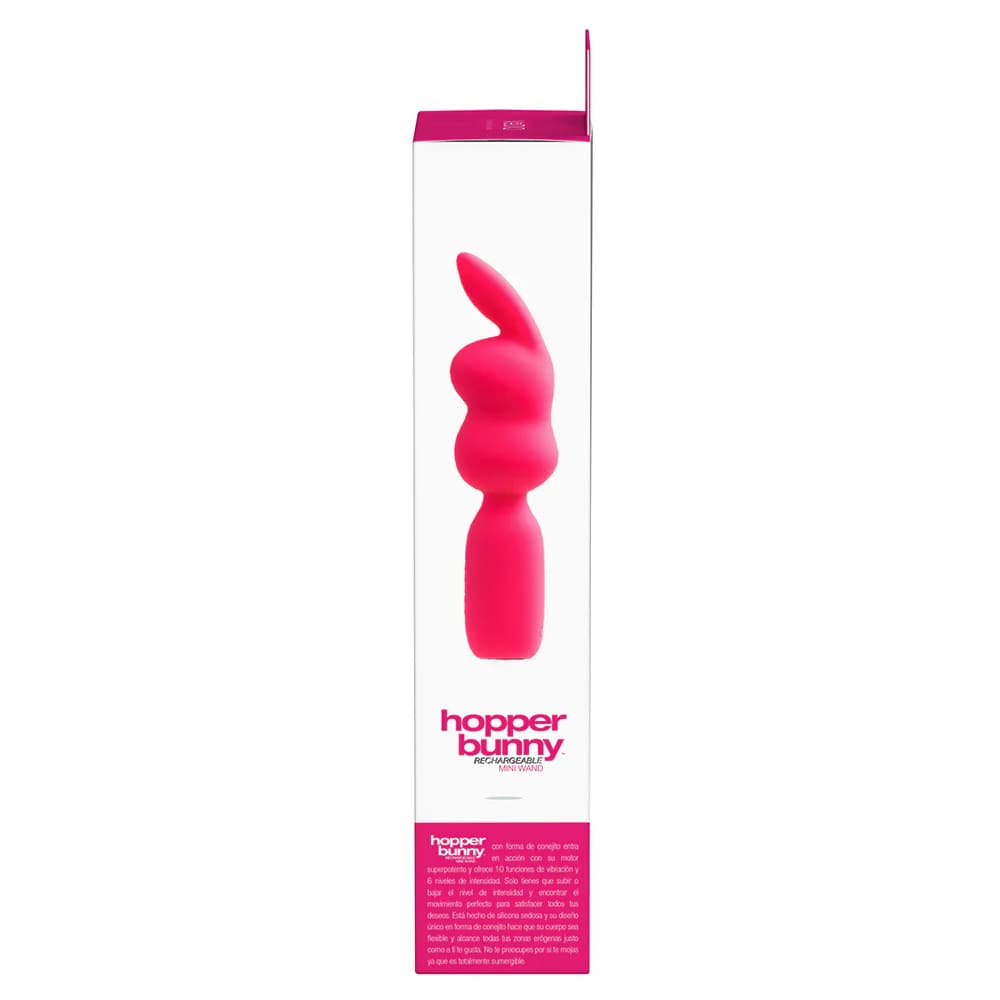 VeDO Hopper Bunny Rechargeable Silicone Mini Wand Vibrator Pink thumbnail 7