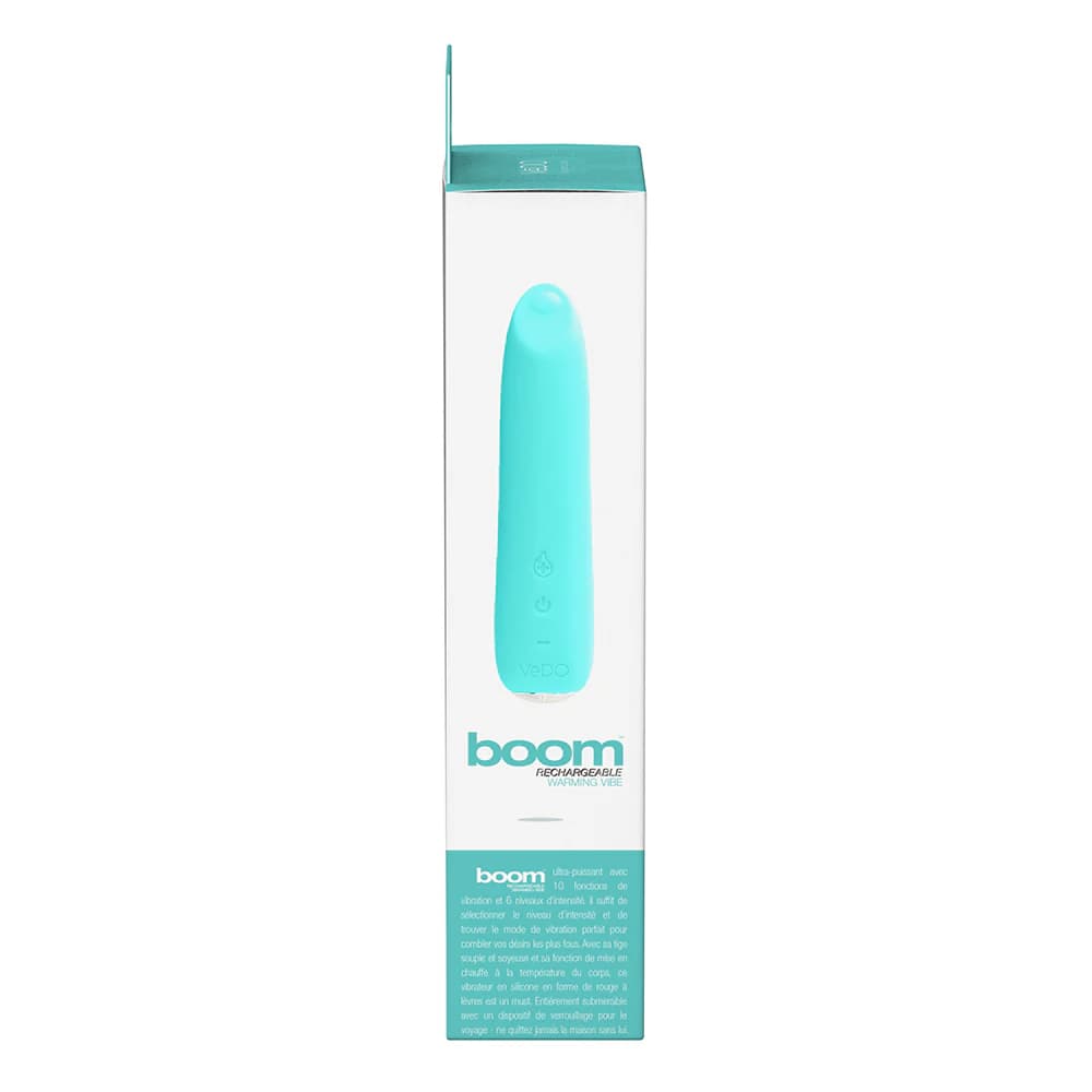 VeDO Boom Rechargeable Warming Silicone Slimline Vibrator Turquoise thumbnail 6