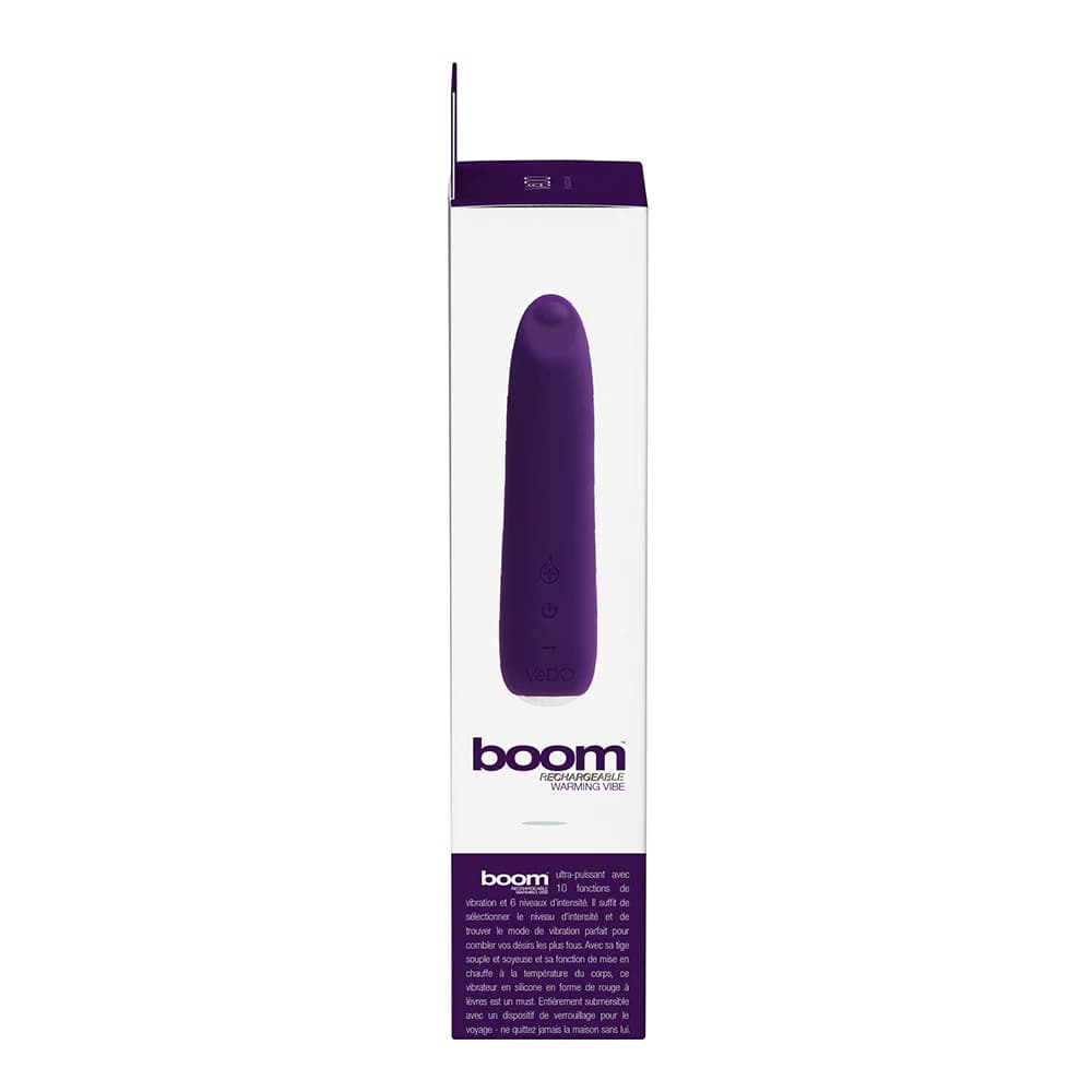 VeDO Boom Rechargeable Warming Silicone Slimline Vibrator Purple thumbnail 6
