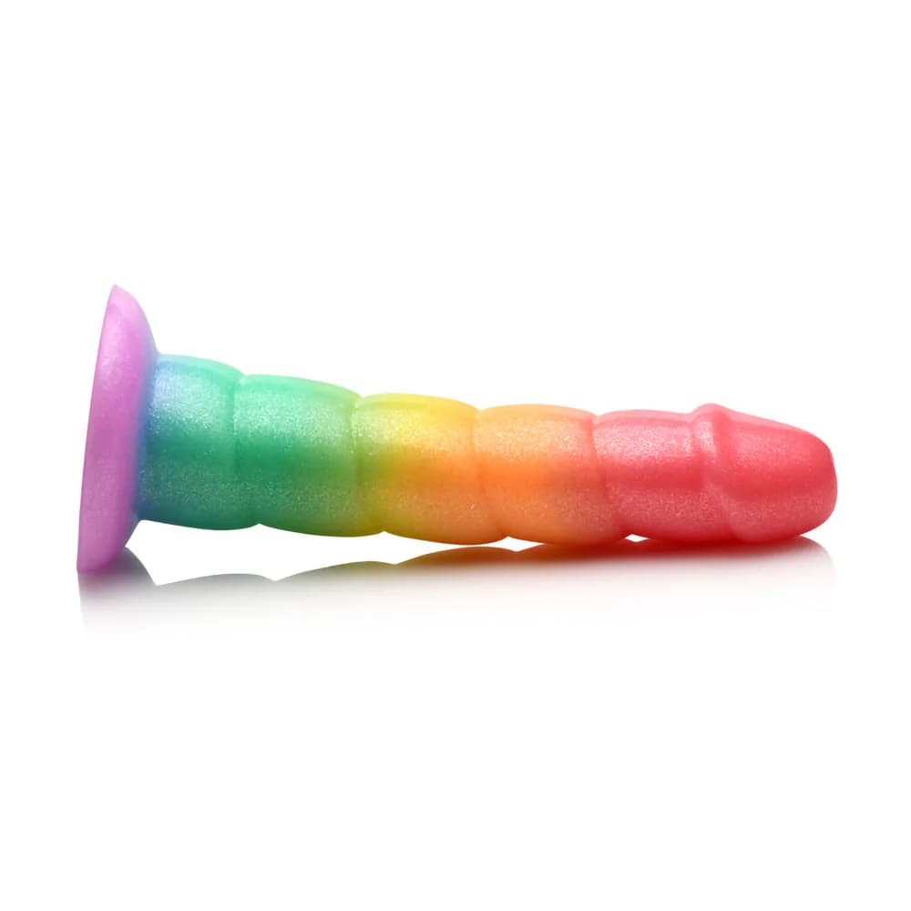 Simply Sweet Swirl 6.5 in. Silicone Dildo Rainbow thumbnail 4