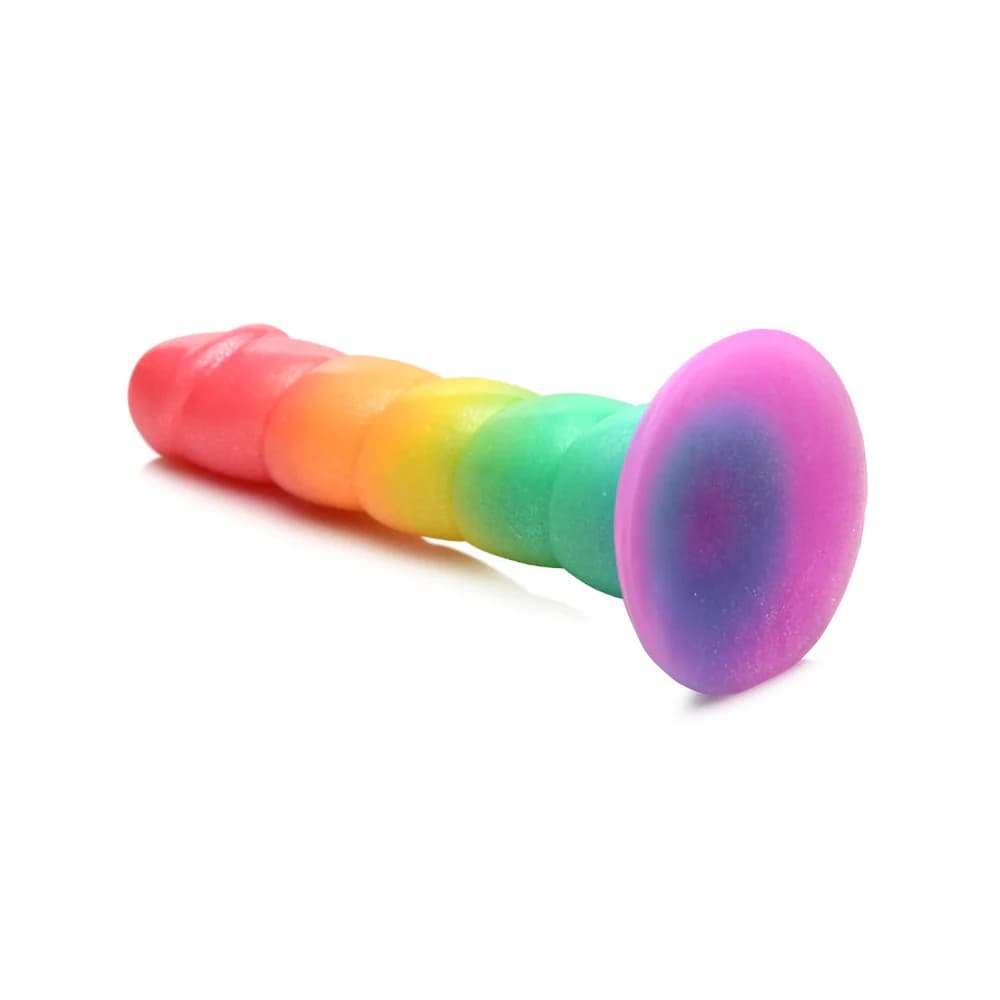Simply Sweet Swirl 6.5 in. Silicone Dildo Rainbow thumbnail 6