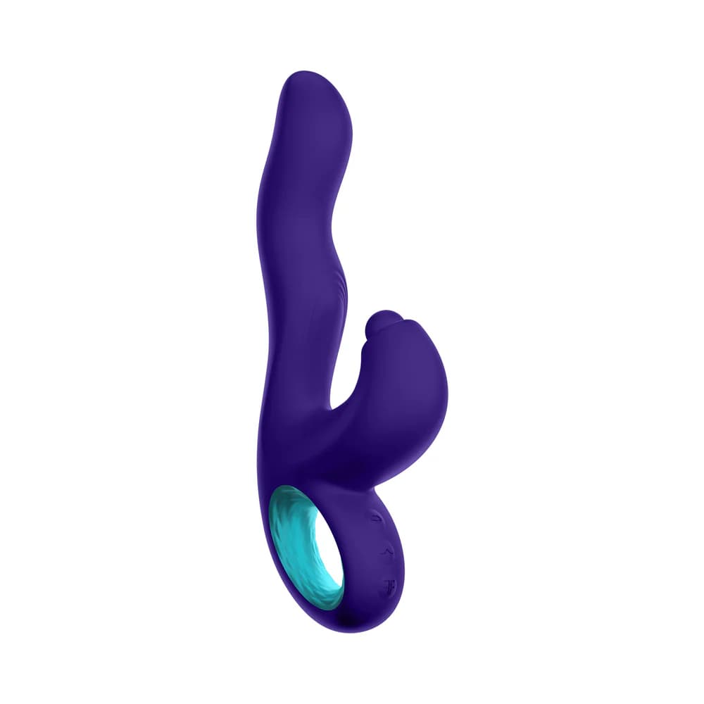 FemmeFunn Klio Rechargeable Silicone Triple Action Thumping Rabbit Vibrator Dark Purple thumbnail 4