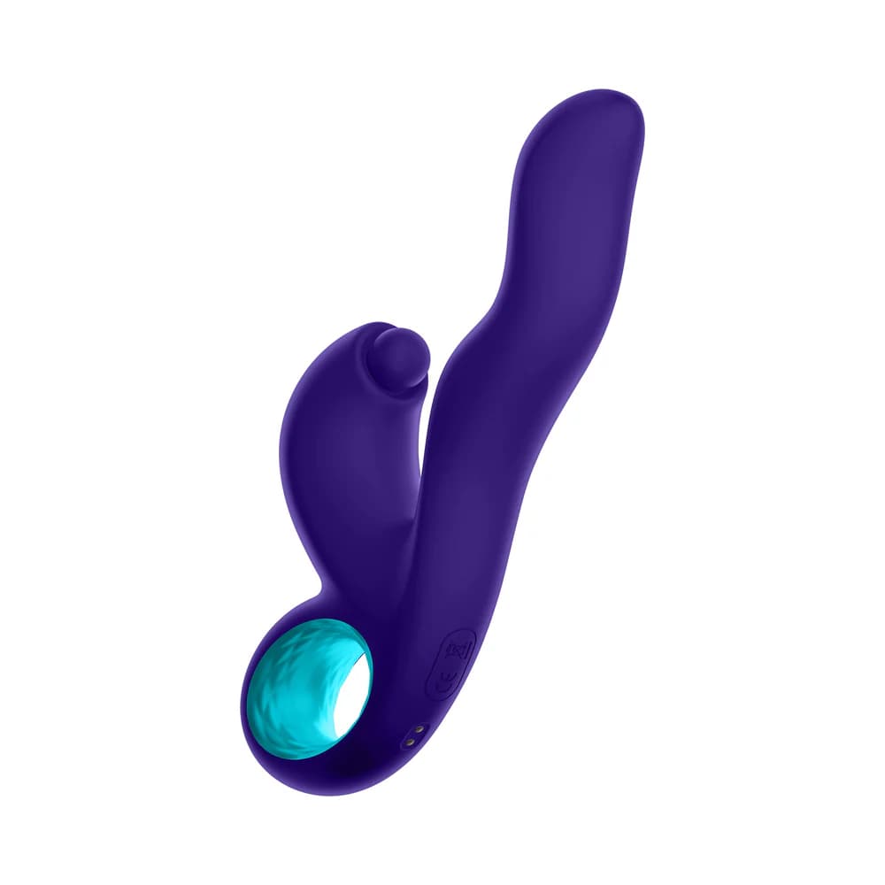 FemmeFunn Klio Rechargeable Silicone Triple Action Thumping Rabbit Vibrator Dark Purple thumbnail 8
