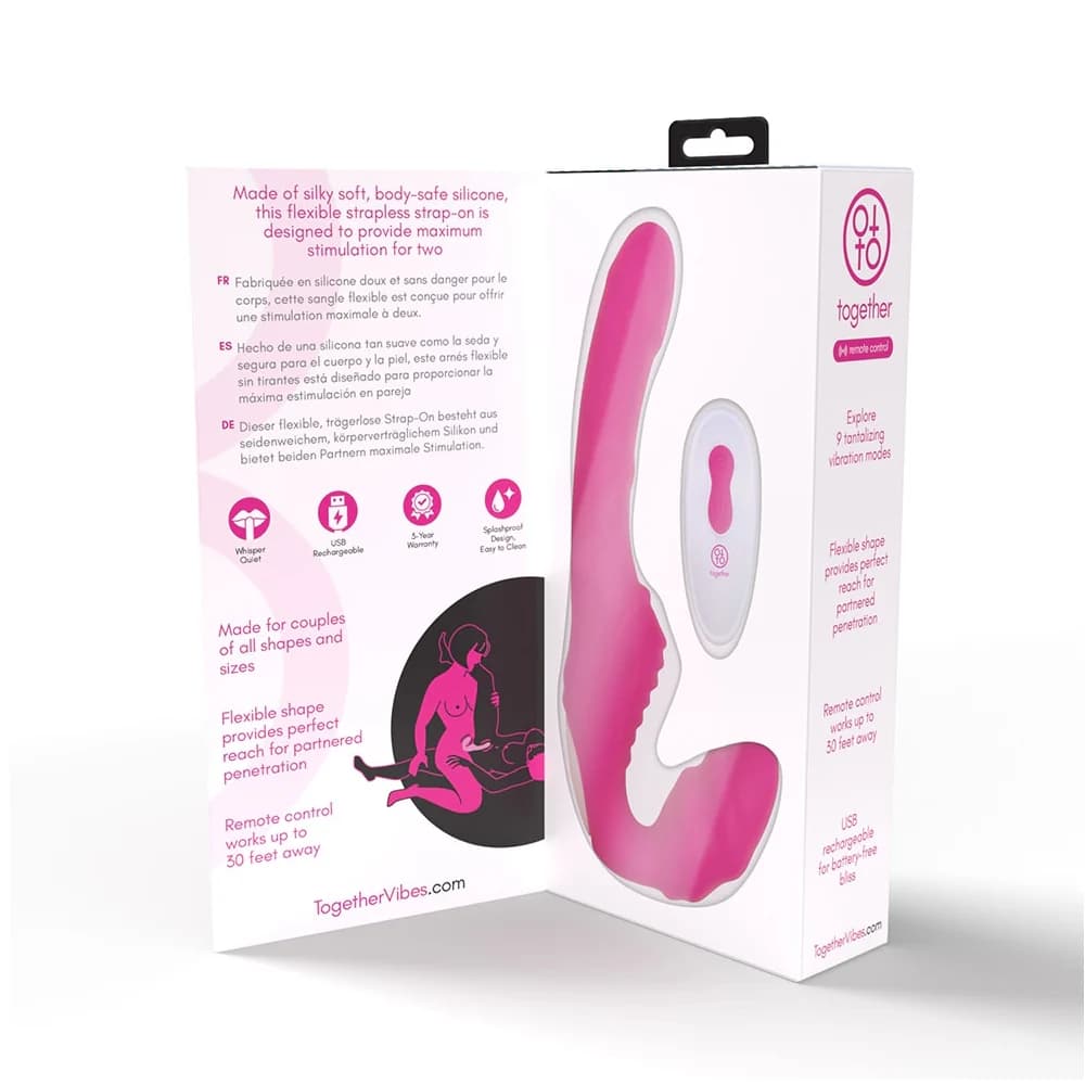 Together Strapless Remote Control Vibrator Pink thumbnail 10