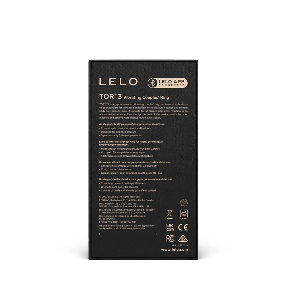 LELO TOR 3 Vibrating Cockring Black thumbnail 3