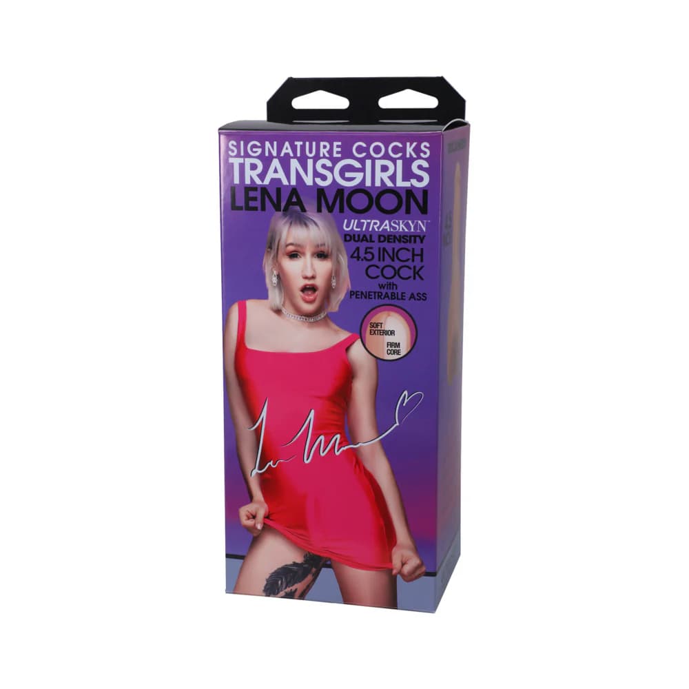 Signature Cocks Transgirls Lena Moon ULTRASKYN Dual Density 4.5 in. Cock with Penetrable Ass Beige thumbnail 7