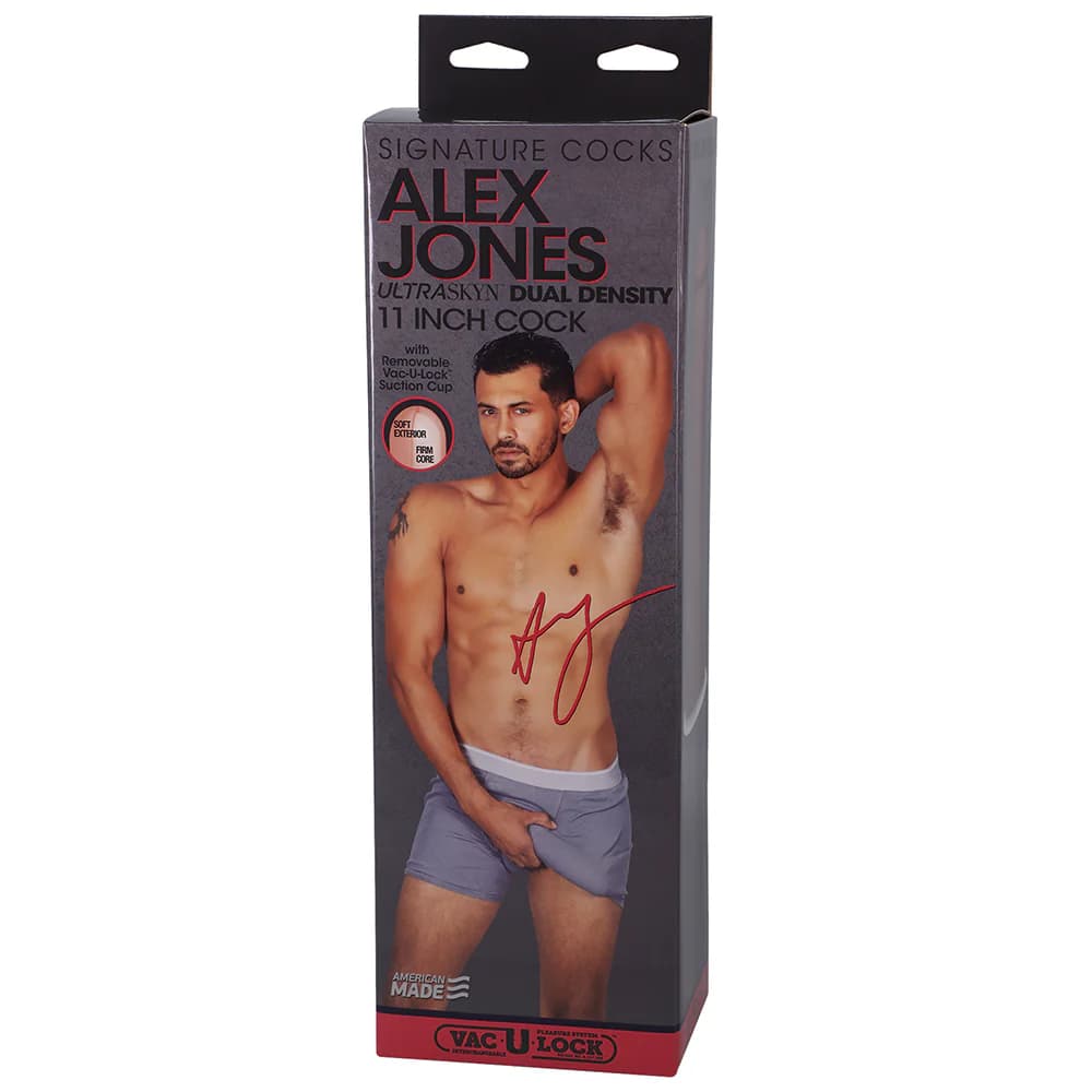 Signature Cocks Alex Jones ULTRASKYN 11 in. Dual Density Dildo with Removable Vac-U-Lock Suction Cup Tan thumbnail 2