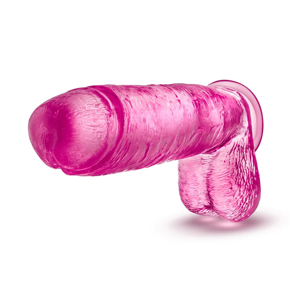 B Yours Plus Big n' Bulky 10.5 in. Dildo with Balls Pink thumbnail 4