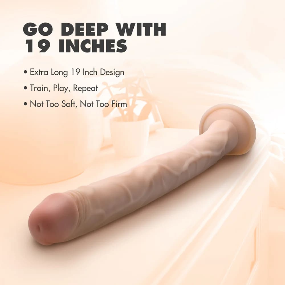 Dr. Skin 19 in. Dildo Beige thumbnail 8