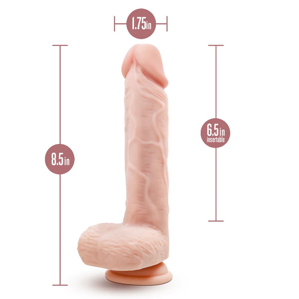 Dr. Skin Silicone Dr. Ethan 8.5 in. Gyrating Dildo with Remote Control Beige thumbnail 5