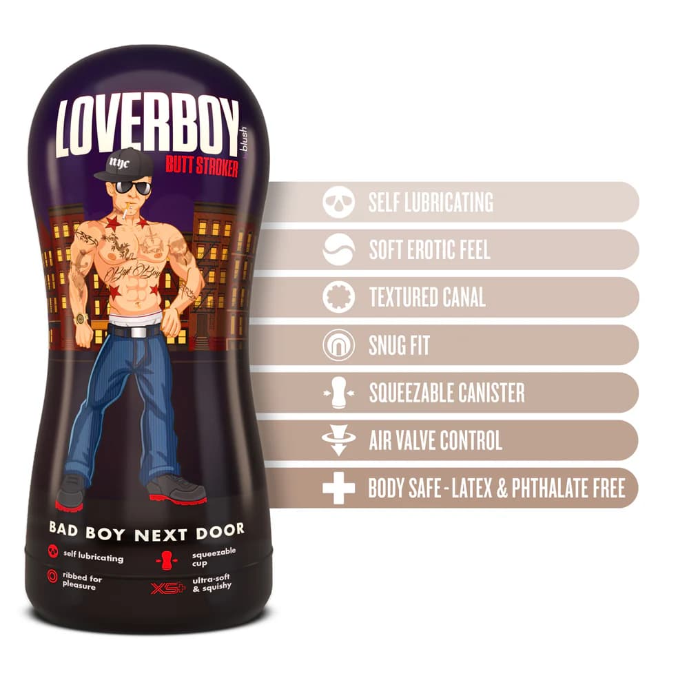 Loverboy Bad Boy Next Door Self-Lubricating Anal Stroker Beige thumbnail 6