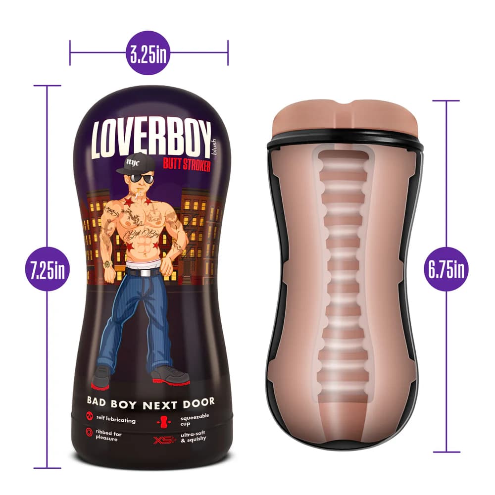Loverboy Bad Boy Next Door Self-Lubricating Anal Stroker Beige thumbnail 7