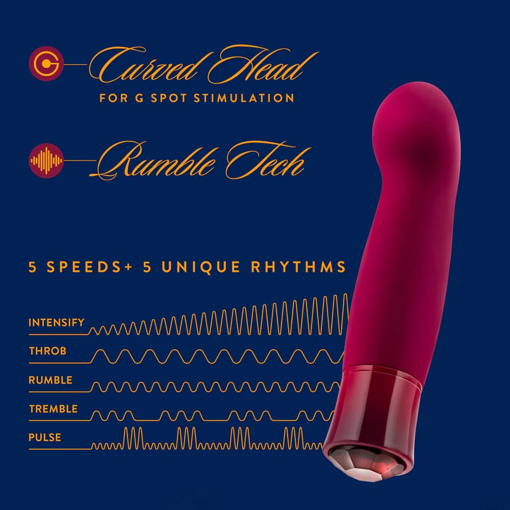 Oh My Gem Classy Rechargeable Warming Silicone G-Spot Vibrator Garnet thumbnail 8