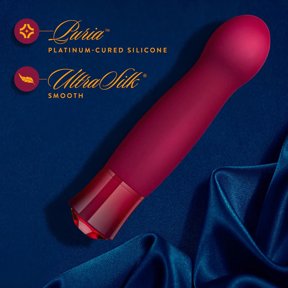 Oh My Gem Classy Rechargeable Warming Silicone G-Spot Vibrator Garnet thumbnail 9