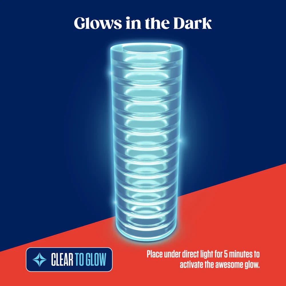 RIZE! Ribz Glow in the Dark Self-Lubricating Stroker Clear thumbnail 5