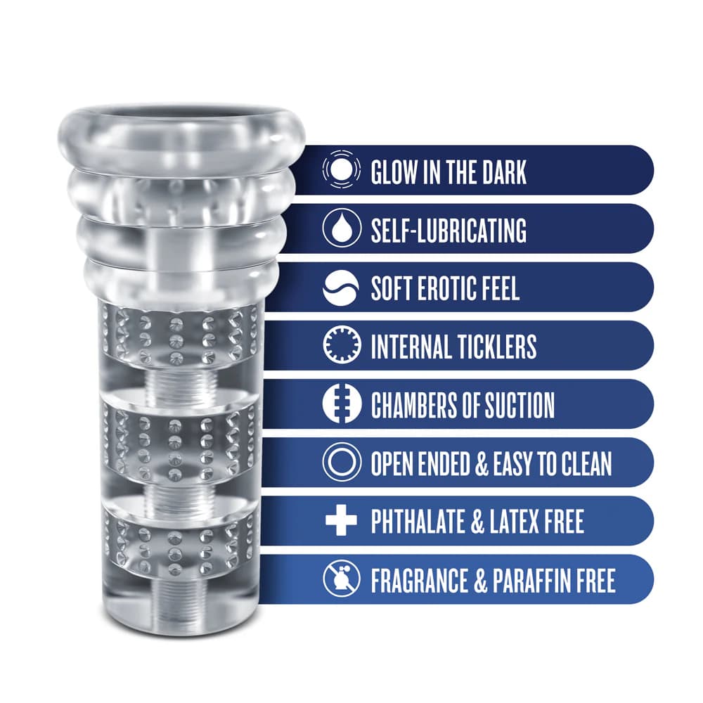 RIZE! Luz Glow in the Dark Self-Lubricating Stroker Clear thumbnail 9