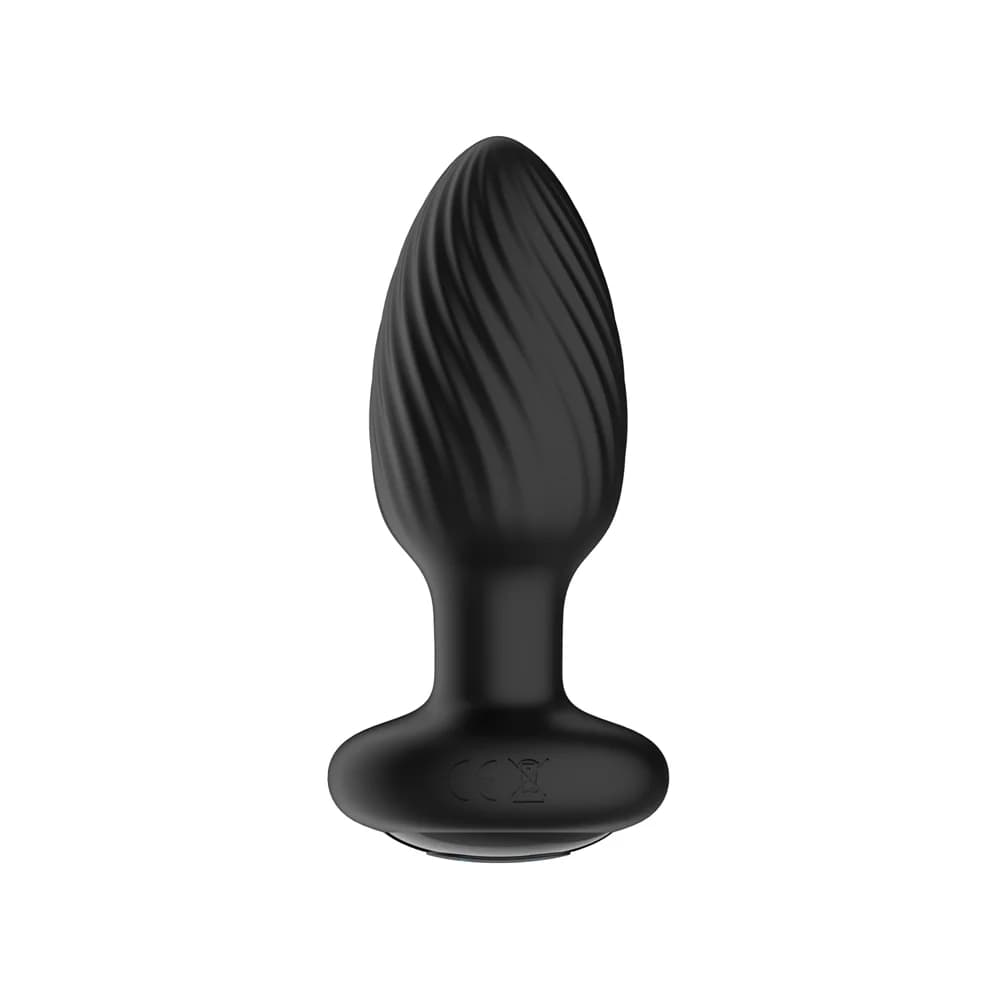 Nexus Tornado Rechargeable Remote-Controlled Rotating & Vibrating Textured Silicone Anal Plug Black thumbnail 3