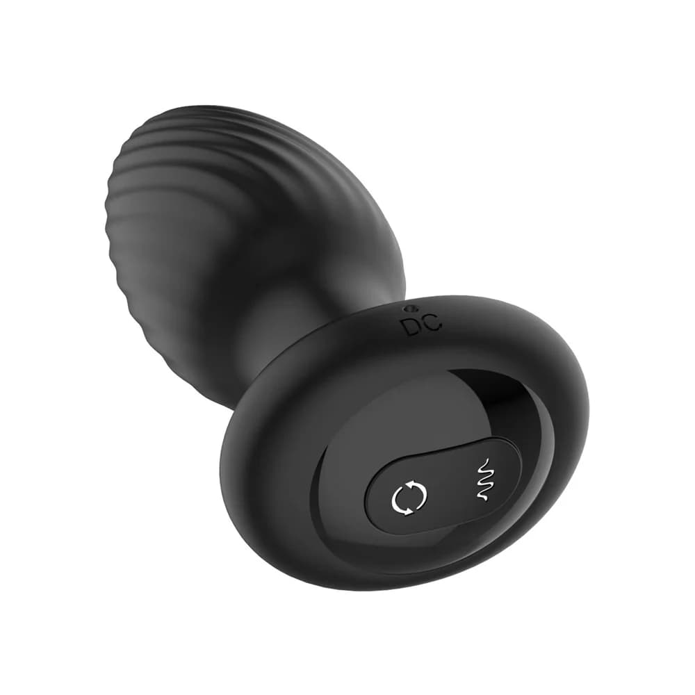 Nexus Tornado Rechargeable Remote-Controlled Rotating & Vibrating Textured Silicone Anal Plug Black thumbnail 4