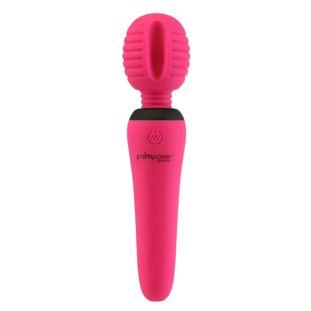 PalmPower Groove Rechargeable Silicone Mini Wand Massager Fuchsia thumbnail 5