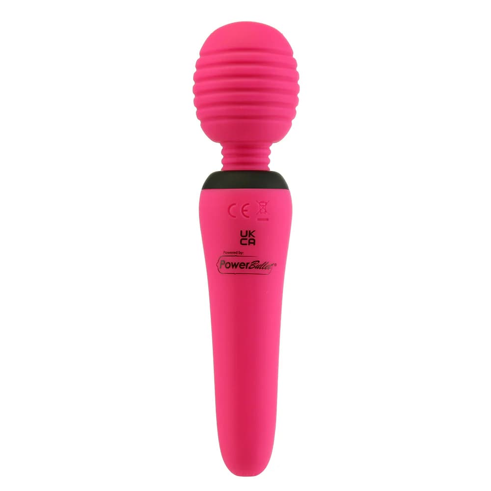 PalmPower Groove Rechargeable Silicone Mini Wand Massager Fuchsia thumbnail 6