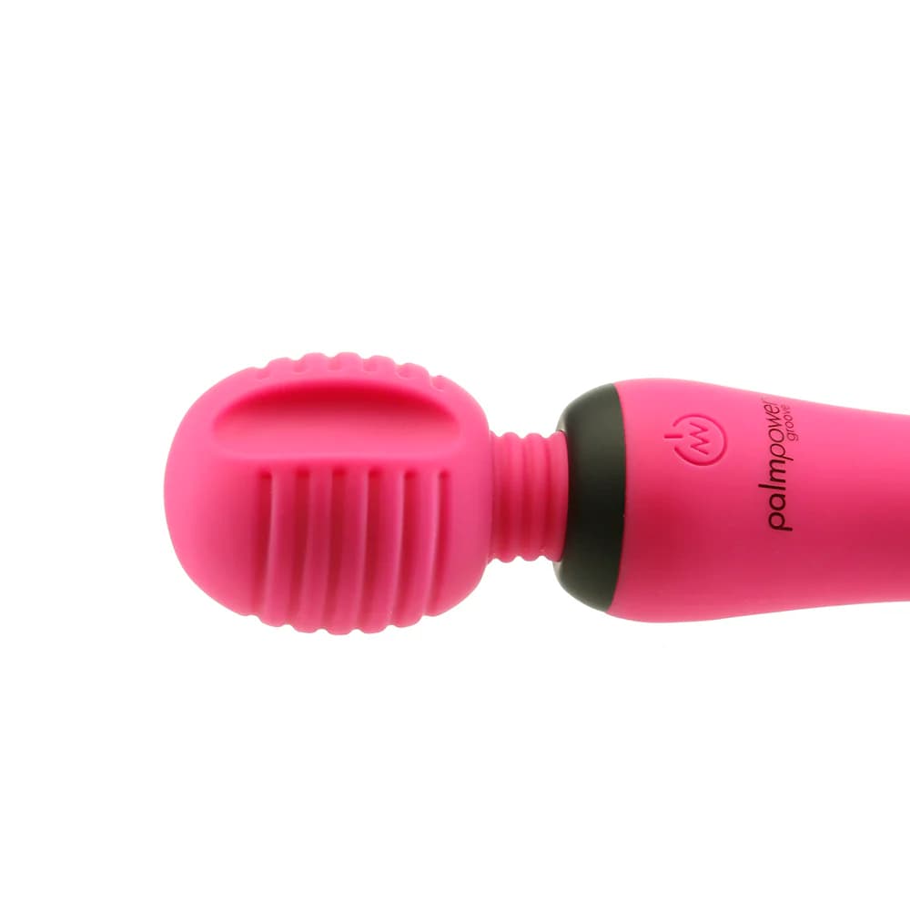 PalmPower Groove Rechargeable Silicone Mini Wand Massager Fuchsia thumbnail 7