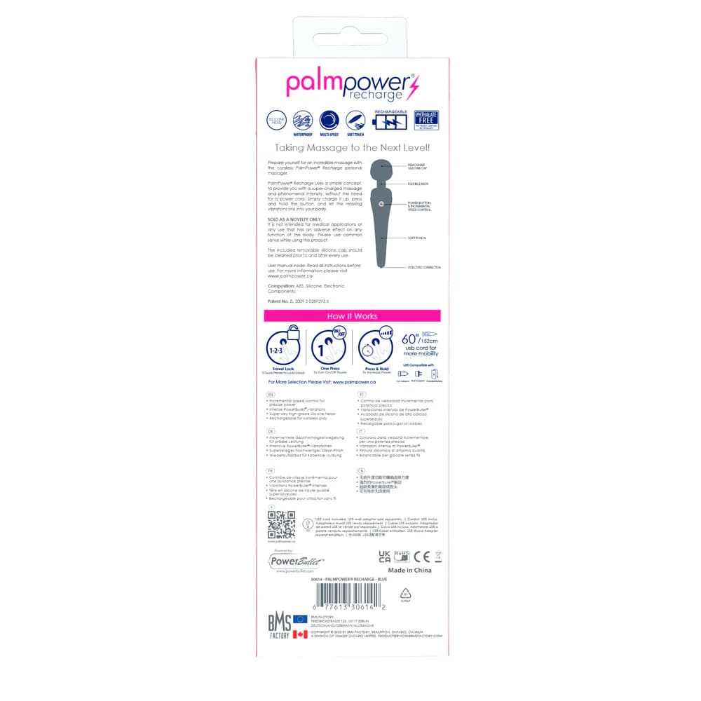 Palmpower Massager USB Rechargeable Blue thumbnail 8