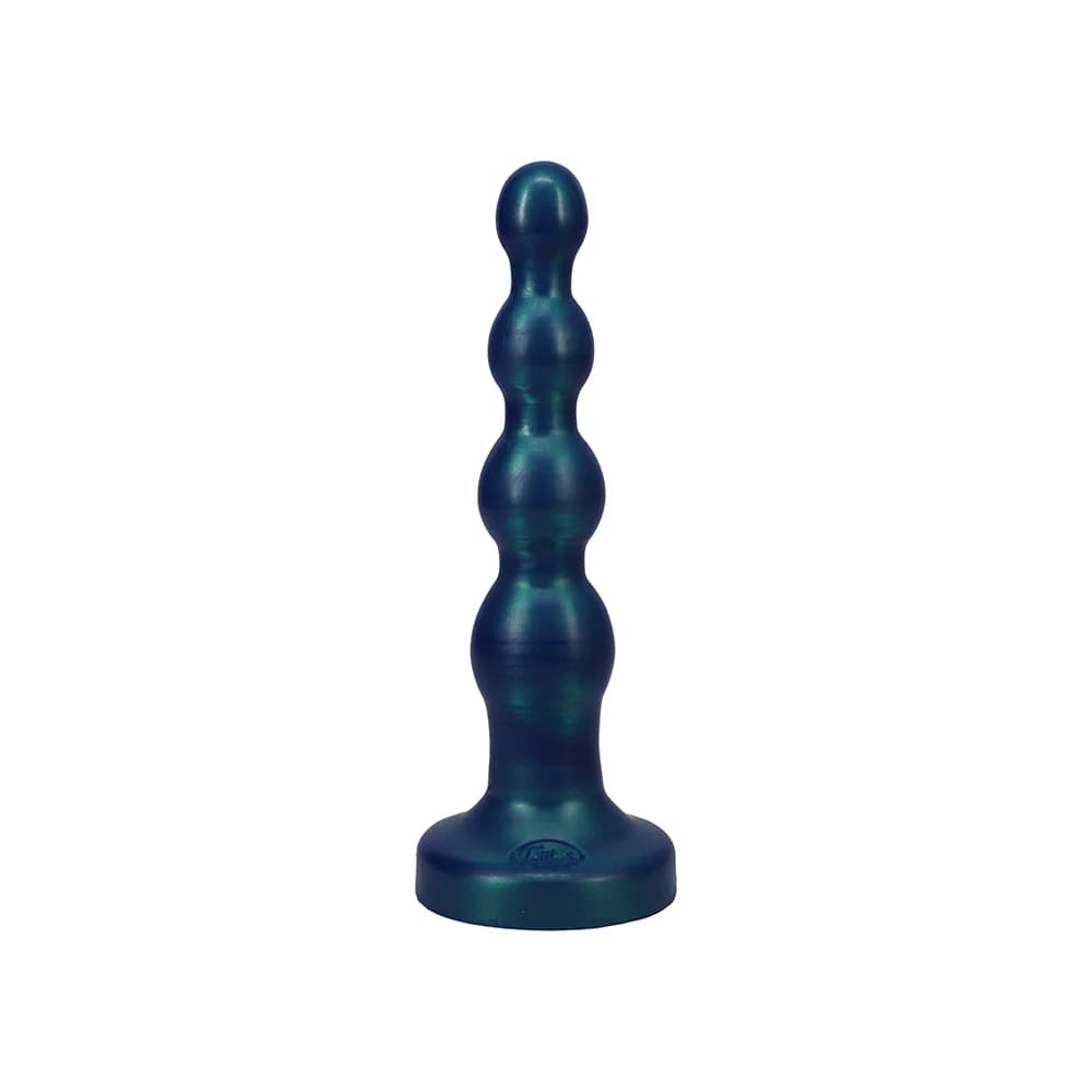Tantus Ripple Large 8 in. Anal Beads Dildo Medium-Firm Malachite thumbnail 2