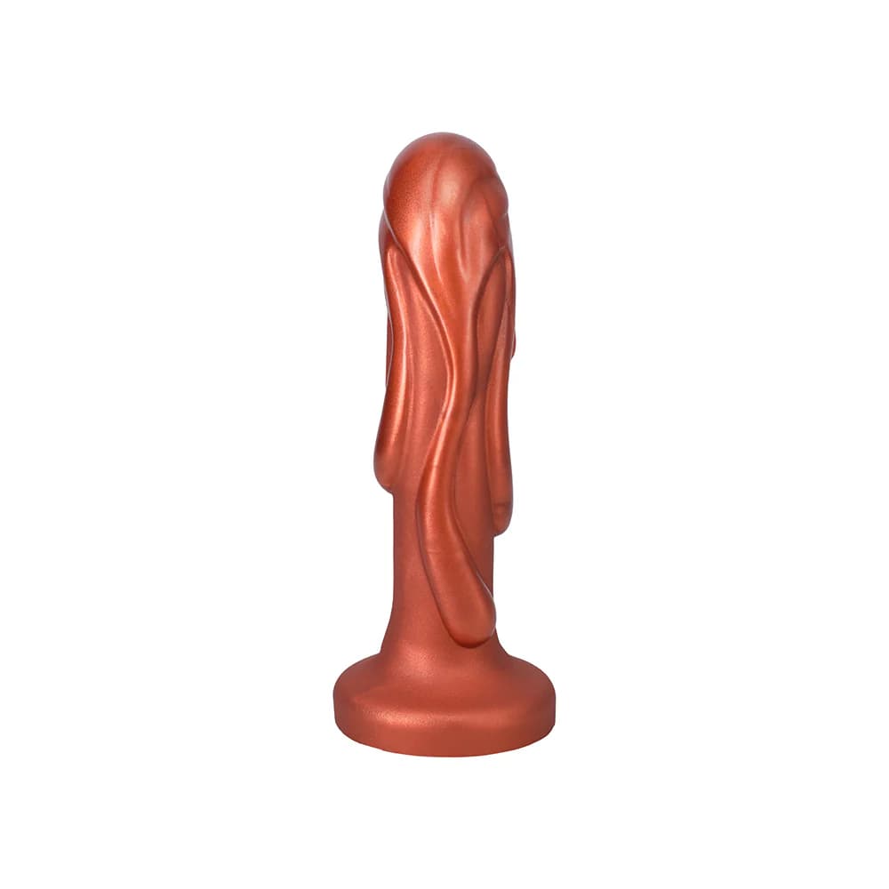 Tantus Magma 7 in. Fantasy Dildo Medium-Firm Copper thumbnail 3