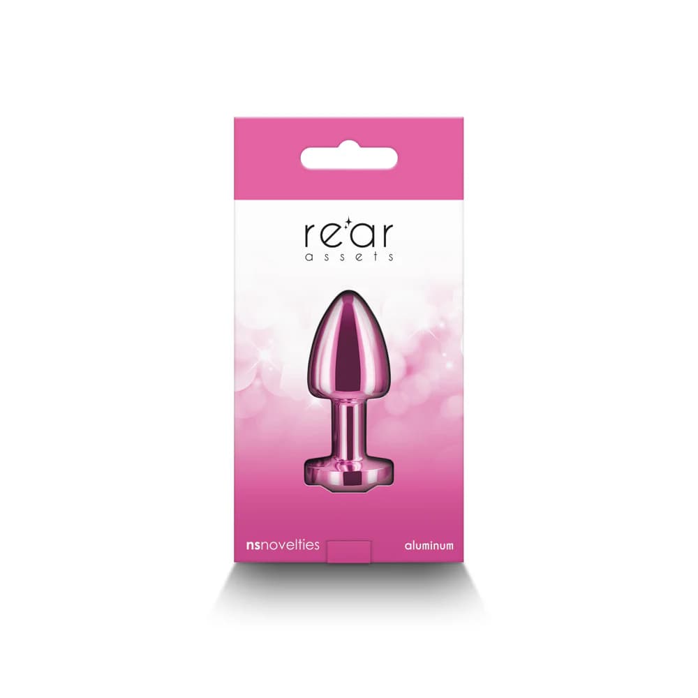 Rear Assets Petite Metal Anal Plug Pink thumbnail 4